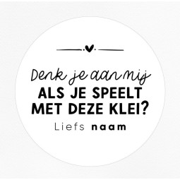 gepersonaliseerde stickervel klei