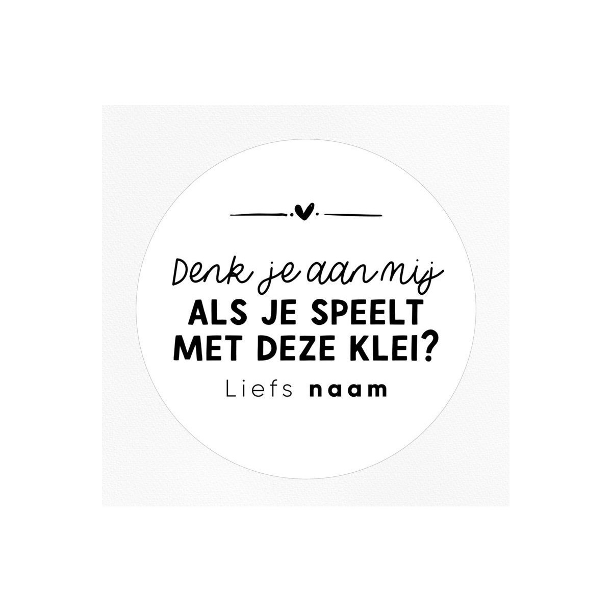 gepersonaliseerde stickervel klei