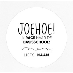 gepersonaliseerde stickervel race basisschool