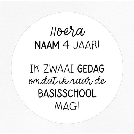 gepersonaliseerde stickervel zwaai gedag leeftijd