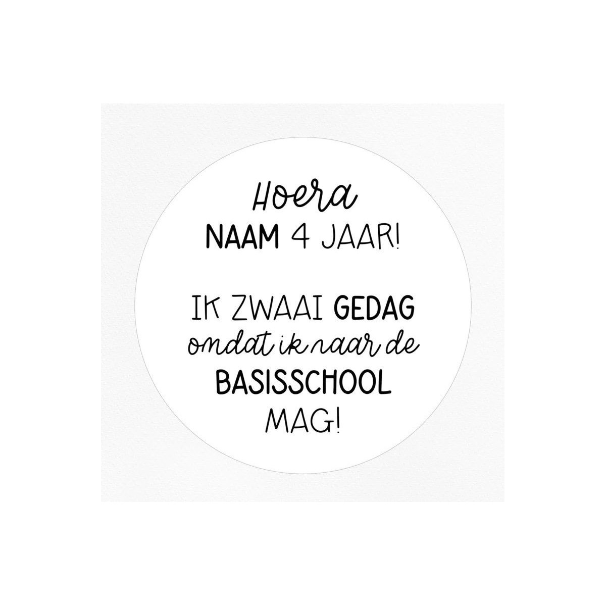 gepersonaliseerde stickervel zwaai gedag leeftijd