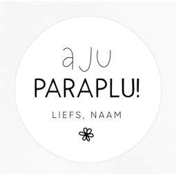 gepersonaliseerde stickervel aju paraplu bloemetje