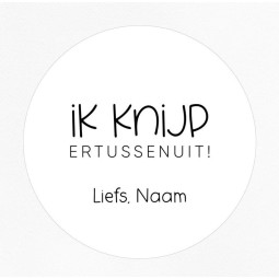 gepersonaliseerde stickervel knijp tussenuit