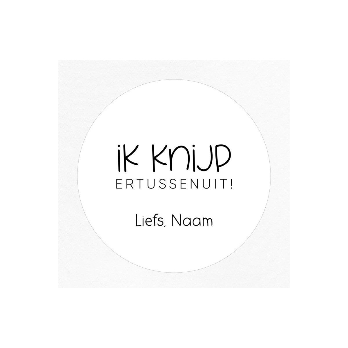 gepersonaliseerde stickervel knijp tussenuit