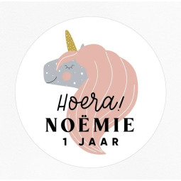 gepersonaliseerde stickervel unicorn