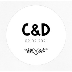 gepersonaliseerde stickervel trouwsticker