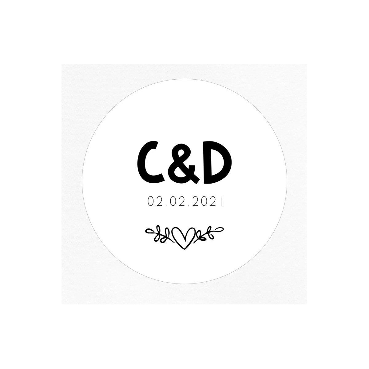 gepersonaliseerde stickervel trouwsticker