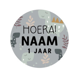 gepersonaliseerde stickervel dino grijs