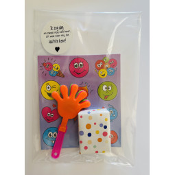 traktatie smiley stickers klapperhand