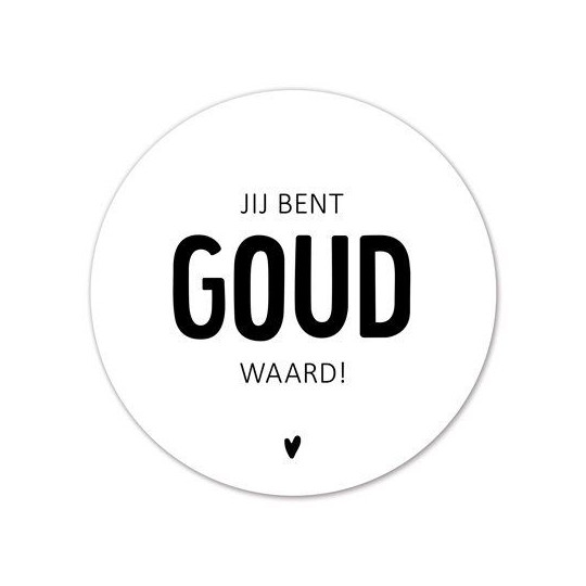 sticker goud waard zwart wit