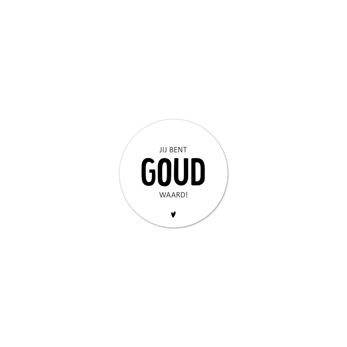 sticker goud waard zwart wit
