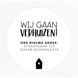 gepersonaliseerde stickers wij gaan verhuizen adres