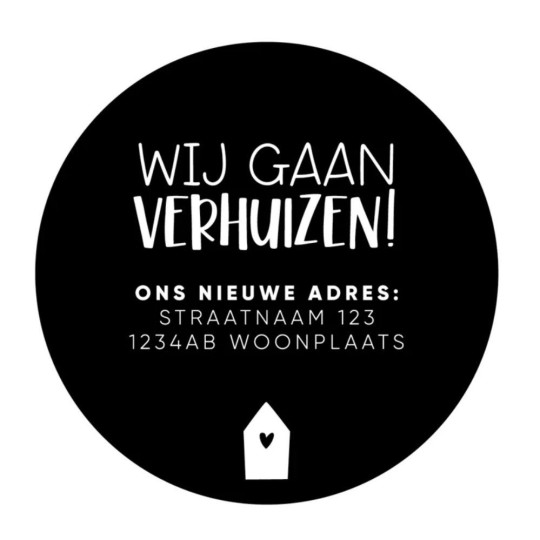 gepersonaliseerde stickers wij gaan verhuizen adres