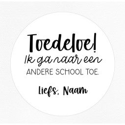 gepersonaliseerde stickervel toedeloe andere school