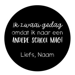 gepersonaliseerde stickervel zwaai gedag andere school