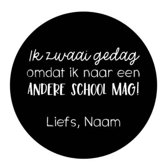 gepersonaliseerde stickervel zwaai gedag andere school