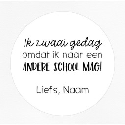 gepersonaliseerde stickervel zwaai gedag andere school