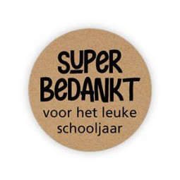 super bedankt schooljaar kraft sticker