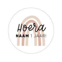 gepersonaliseerde stickervel regenboog groot