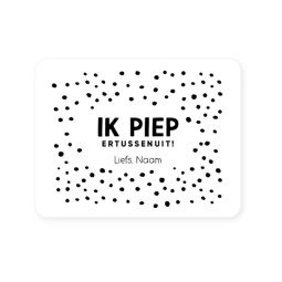 gepersonaliseerde stickers piep tussenuit wit