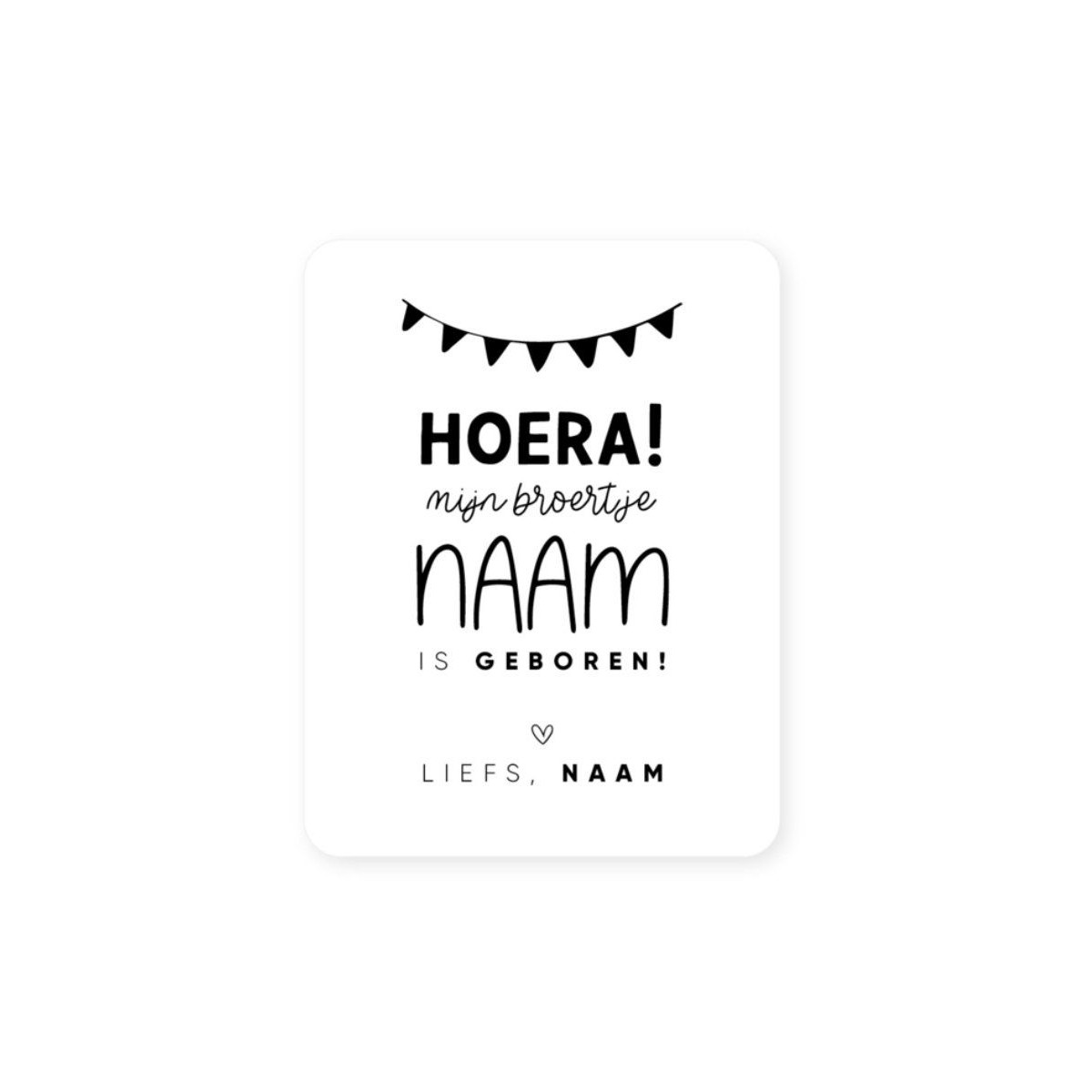 gepersonaliseerde sticker wit broertje