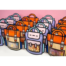 schooltas zakje lila roze