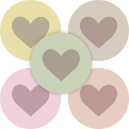 stickermix hartjes naturel