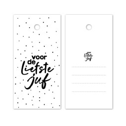 kadolabel liefste juf wit