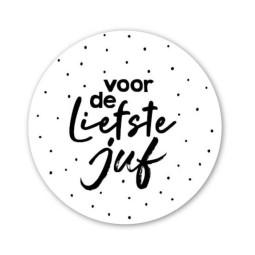 sticker liefste juf wit