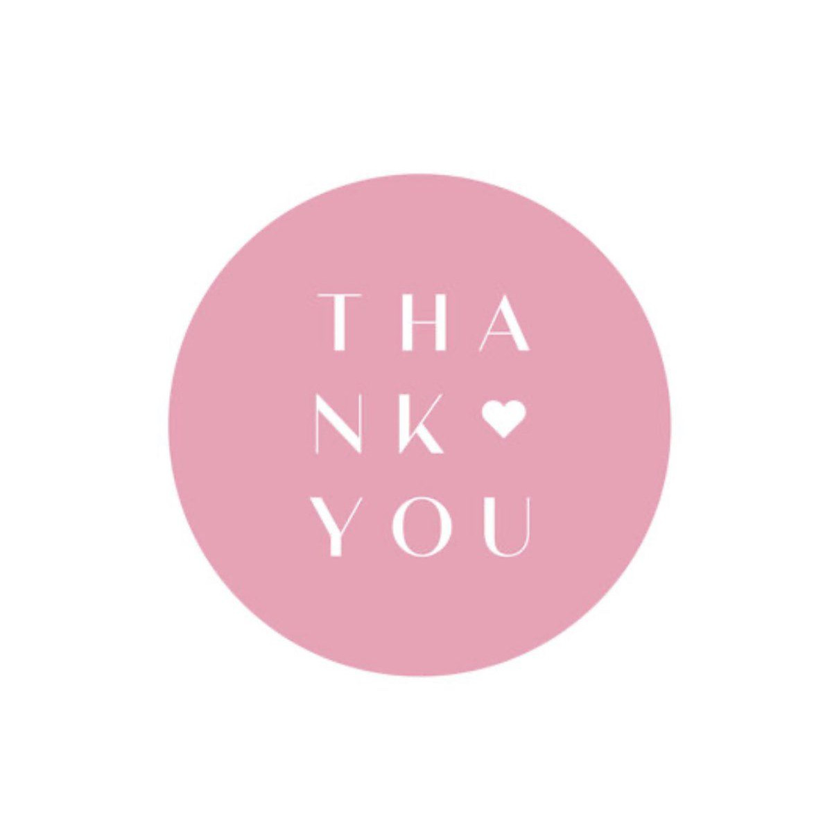 thank you sticker roze