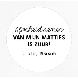 gepersonaliseerde stickervel matties zuur