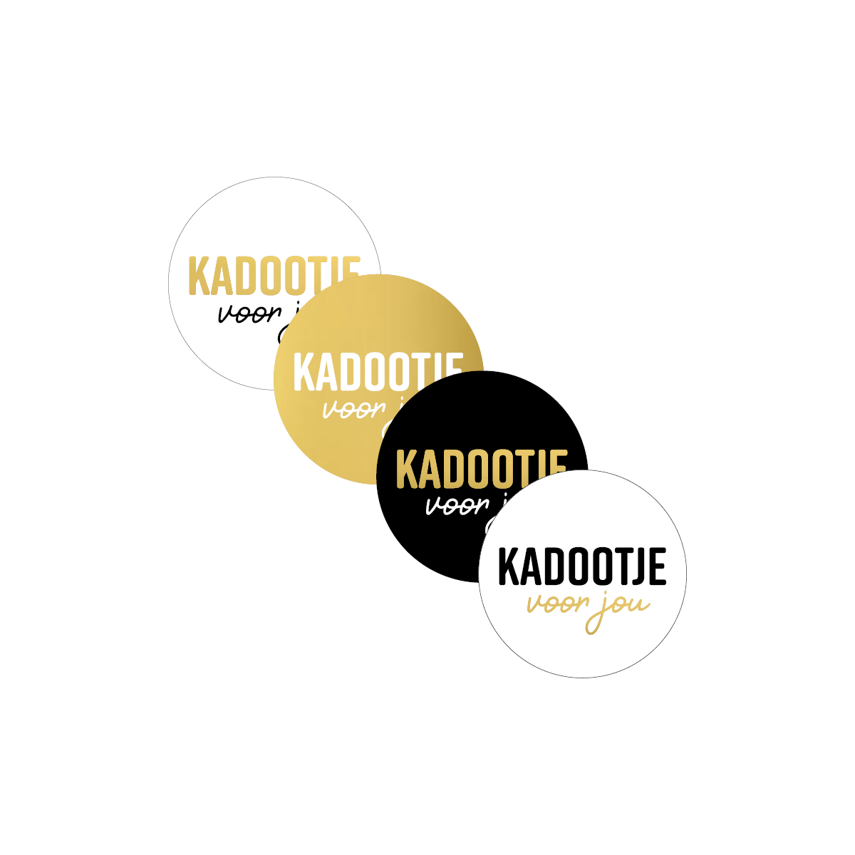 stickermix kadootje voor jou goud zwart wit