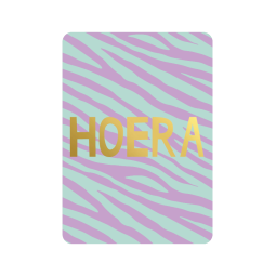 kaart hoera mint lila