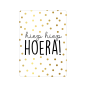 kaart hiep hiep hoera goud stippen