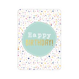 kaart happy birthday mint stipjes