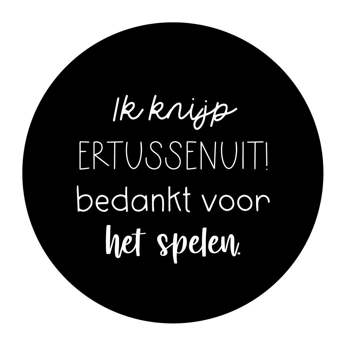 sticker knijp tussenuit spelen zwart