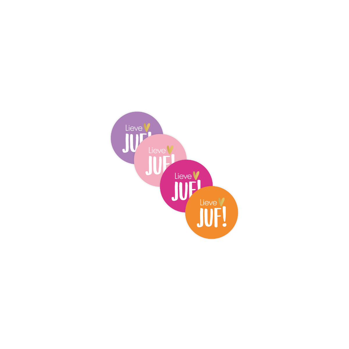 stickermix lieve juf oranje roze lila