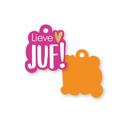 label lieve juf vorm oranje