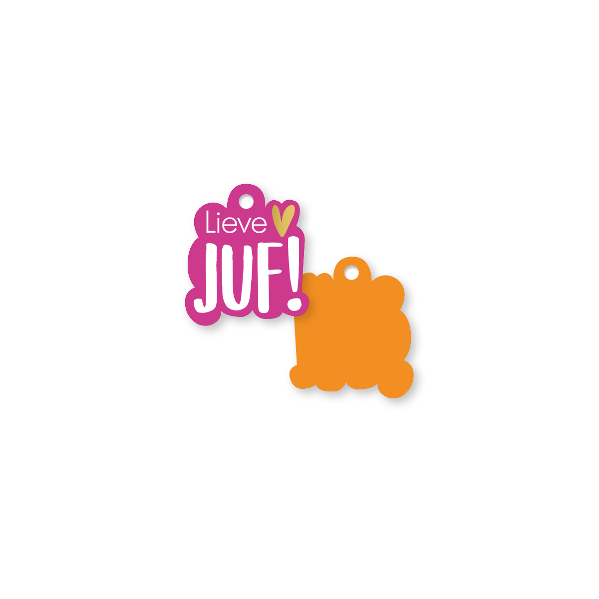 label lieve juf vorm oranje