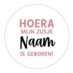 stickervel zusje geboren roze