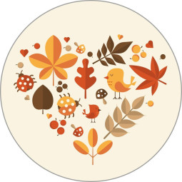 sticker hart herfst
