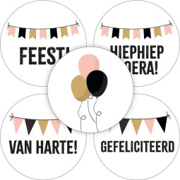 stickermix feest teksten vlaggetjes