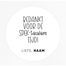 gepersonaliseerd spek taculair tijd