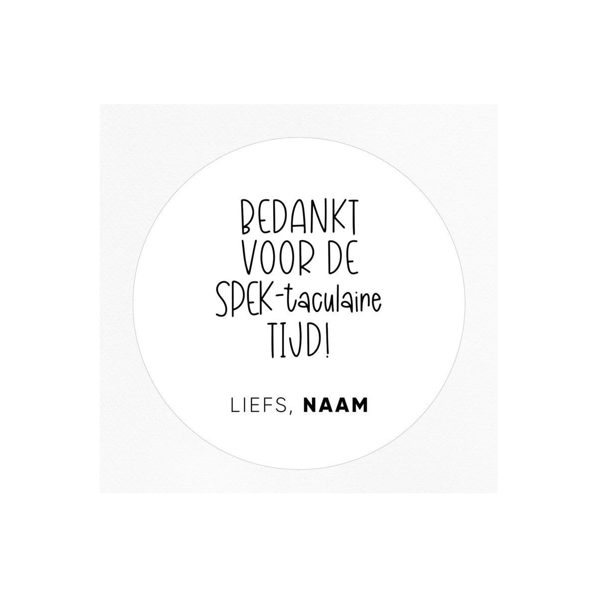 gepersonaliseerd spek taculair tijd