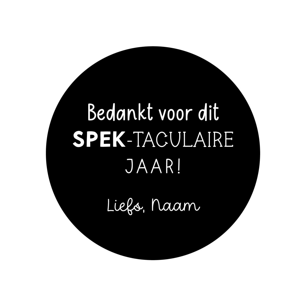 gepersonaliseerd spek taculair jaar