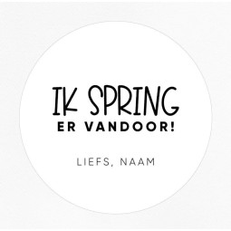 gepersonaliseerd spring er vandoor