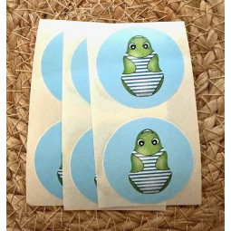 sticker kikker blauw groen