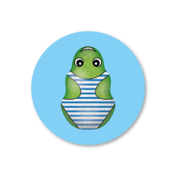 sticker kikker blauw groen