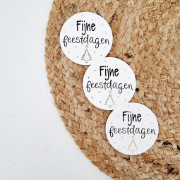 kerstlabel rond fijne feestdagen