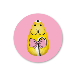 sticker sint snoepmuis geel